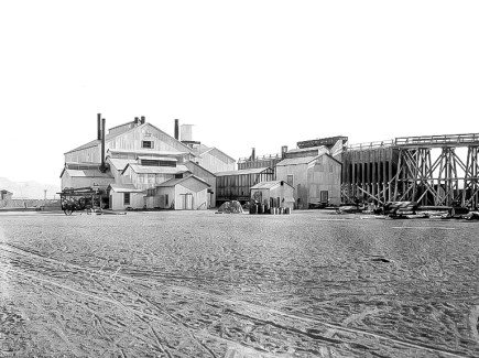 DVJ46 - Death Valley Junction 1920 Death Valley Junction Borax Plant and RR Bunkers - Courtesy National Park Service, Death Valley National Park