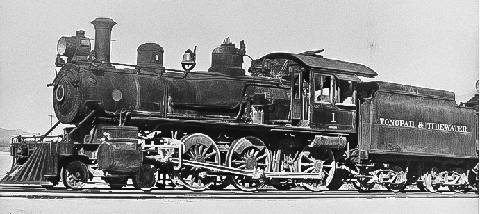 TRA30 - Tonopah & Tidewater Tonopah & Tidewater Baldwin Locomotive - Courtesy National Park Service, Death Valley National Park